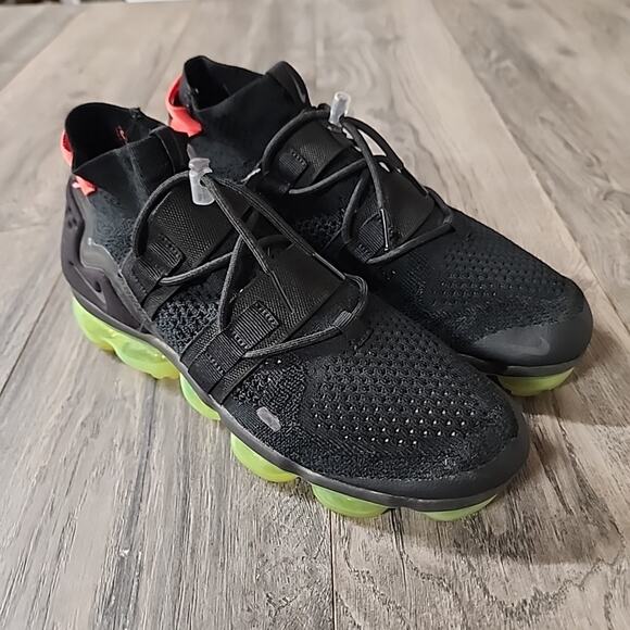 Nike Air Vapormax Flyknit Utility Black Volt Green - Size 9.5 - Picture 1 of 8
